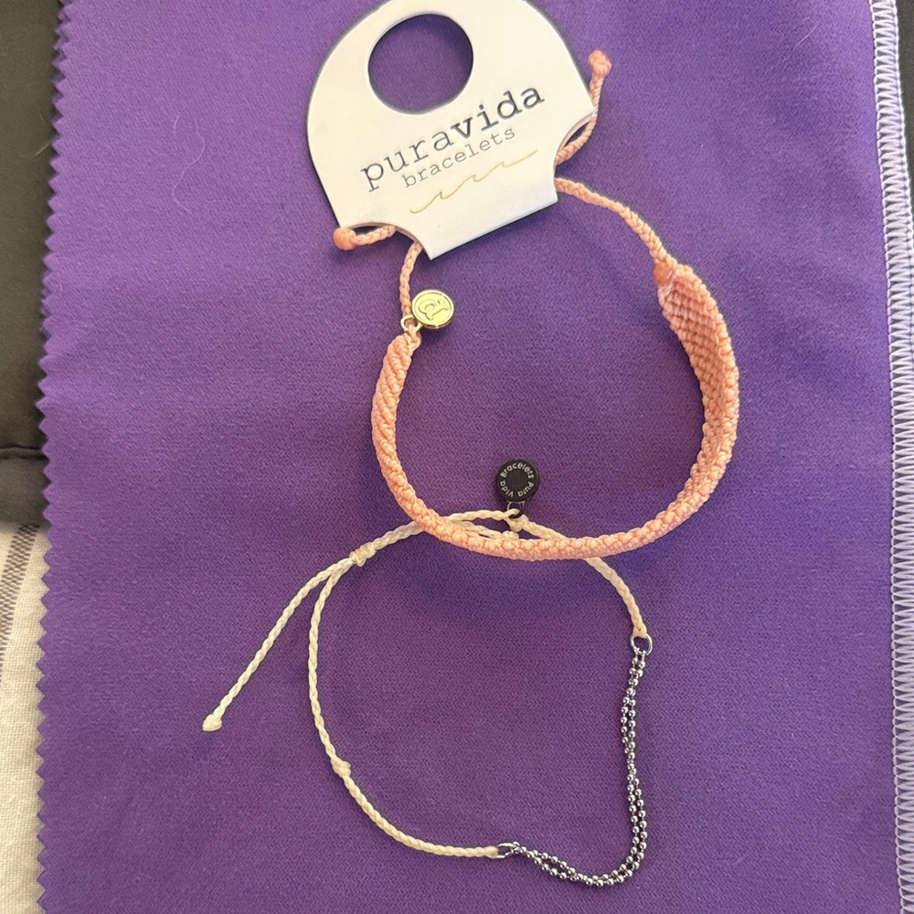 Pura Vida Pink and Cream Bracelet Duo